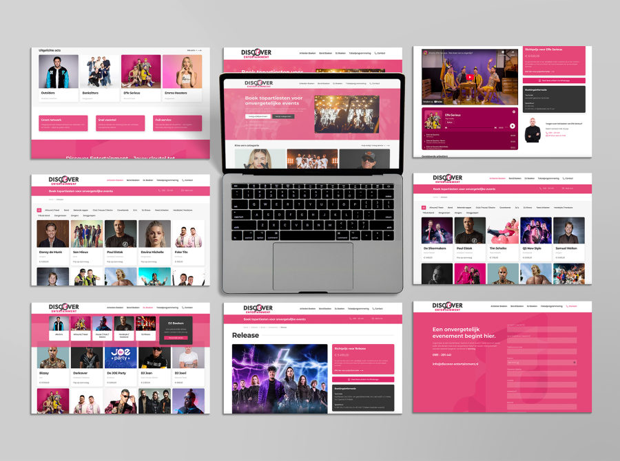 Voorbeeld van webdesign door DiscoverDesign op verschillende schermformaten